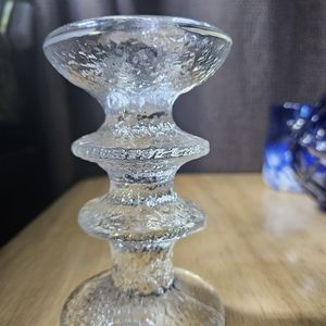 Iittala Finland Festivo Glass Candlestick Candle Holder Timo Sarpaneva 2 Ring